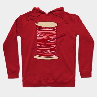 Thread Spool Japanese Ocean Wave (Red) Hoodie